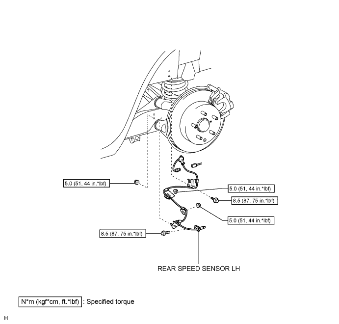 Toyota Rav4. Aca30, 33, 38 Gsa33 Zsa30, 35.Brake Control.Anti-Lock Brake System.Rear Speed Sensor (For 4Wd)  Components